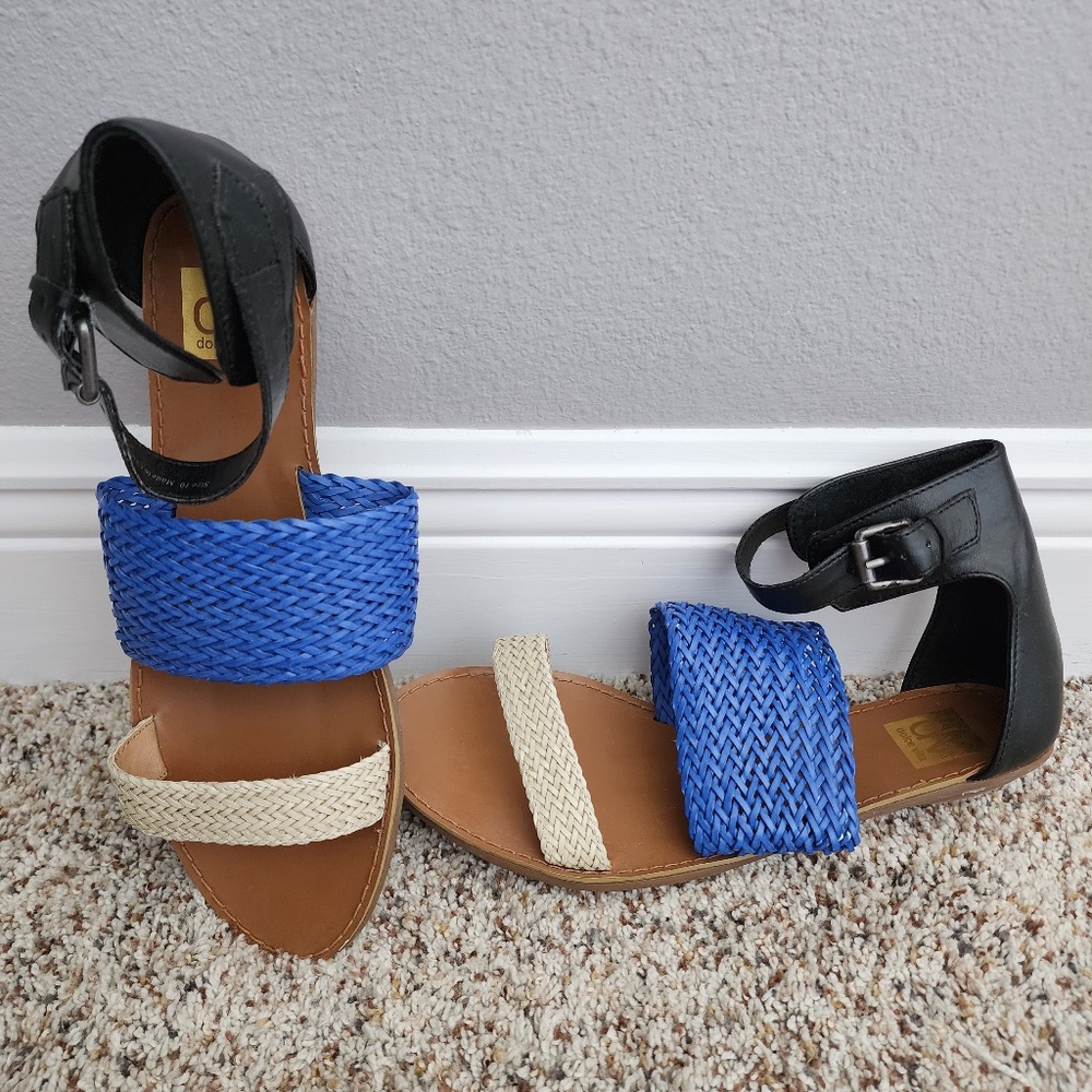 NWOT Dolce Vida Sandals Flat Braided Strappy Resort Beach 10